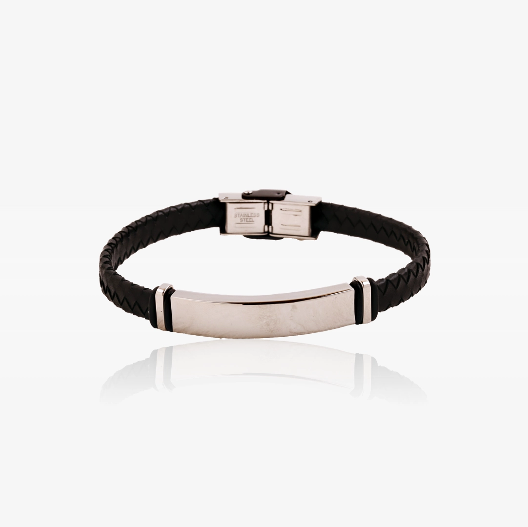 Esclava Acero y piel – Roselin Joyeros