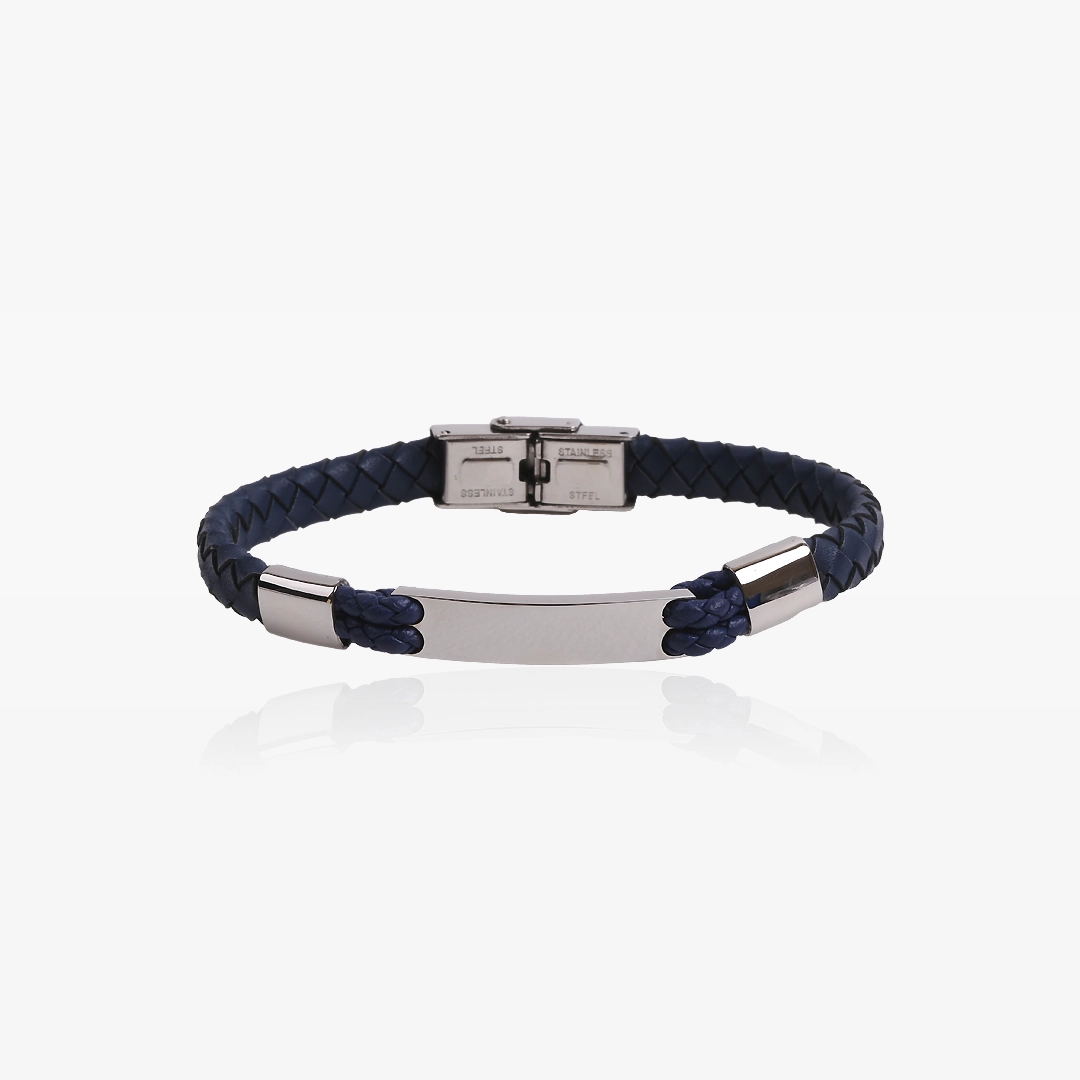 Esclava Acero Cuero – Roselin Joyeros