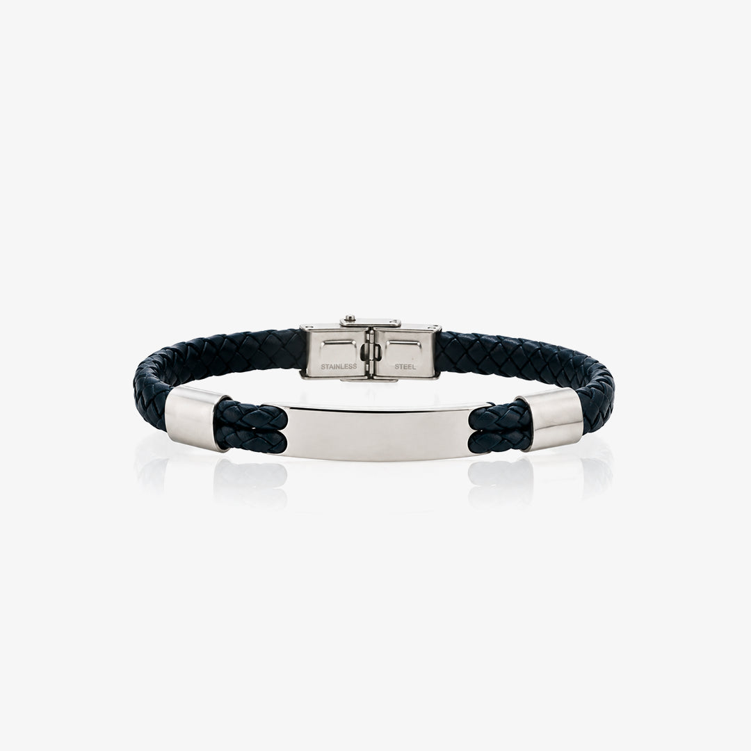 Steel Leather Bracelet