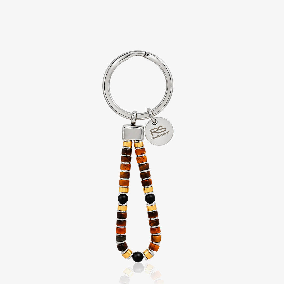 Beaded Steel Keychain