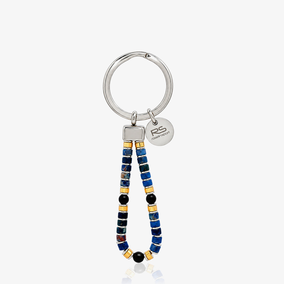 Beaded Steel Keychain