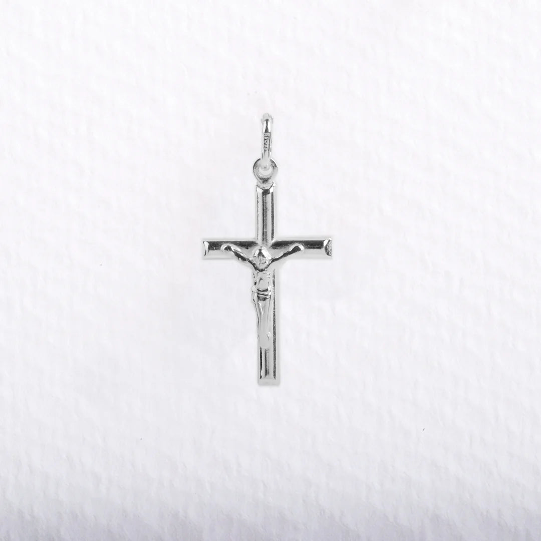 Sterling Silver Cross Christ Tube