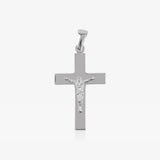 Col.Silver Cross Smooth Christ Square Flat