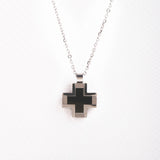 Black Square Cross Necklace RS