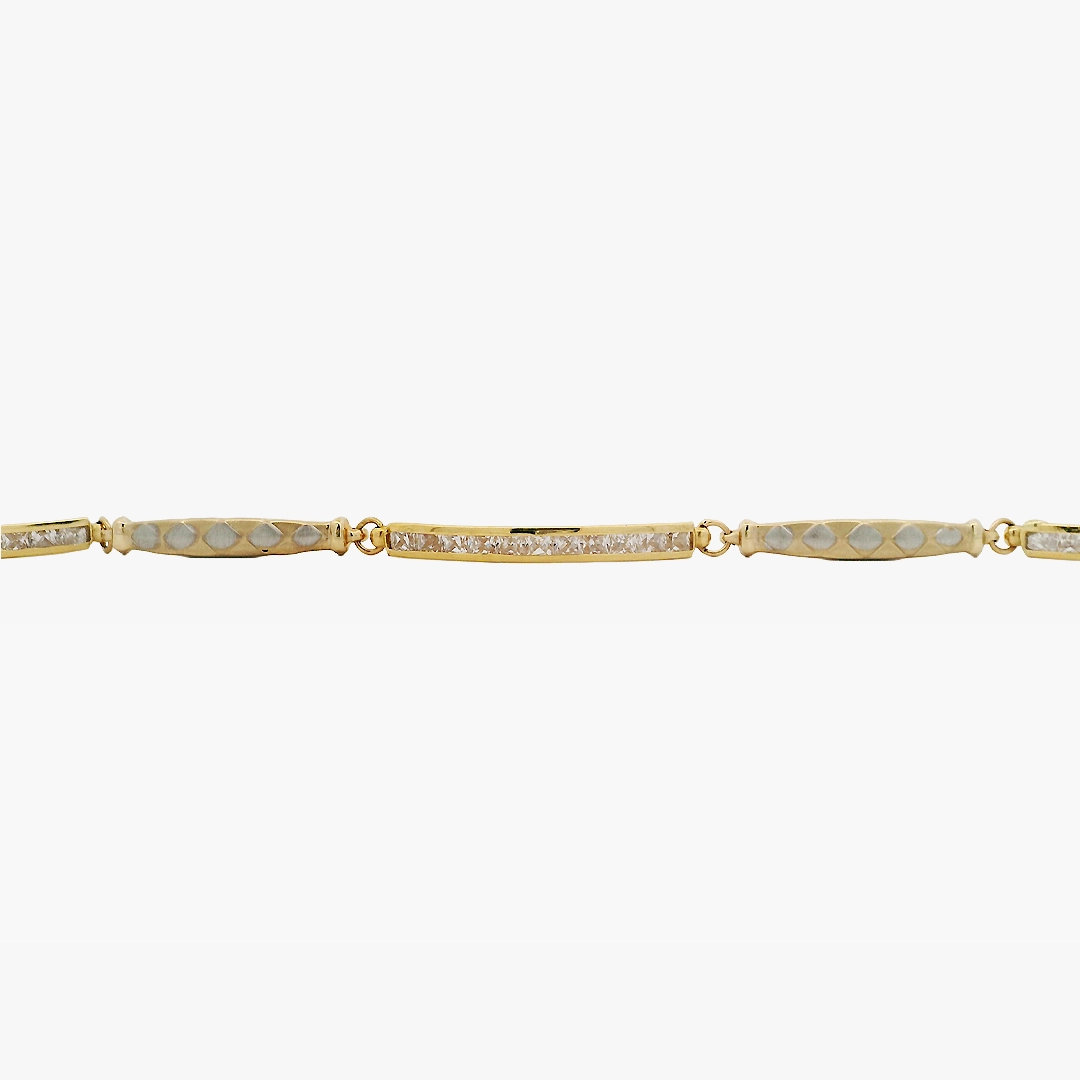 PULSERA BICOLOR ROMBOS
