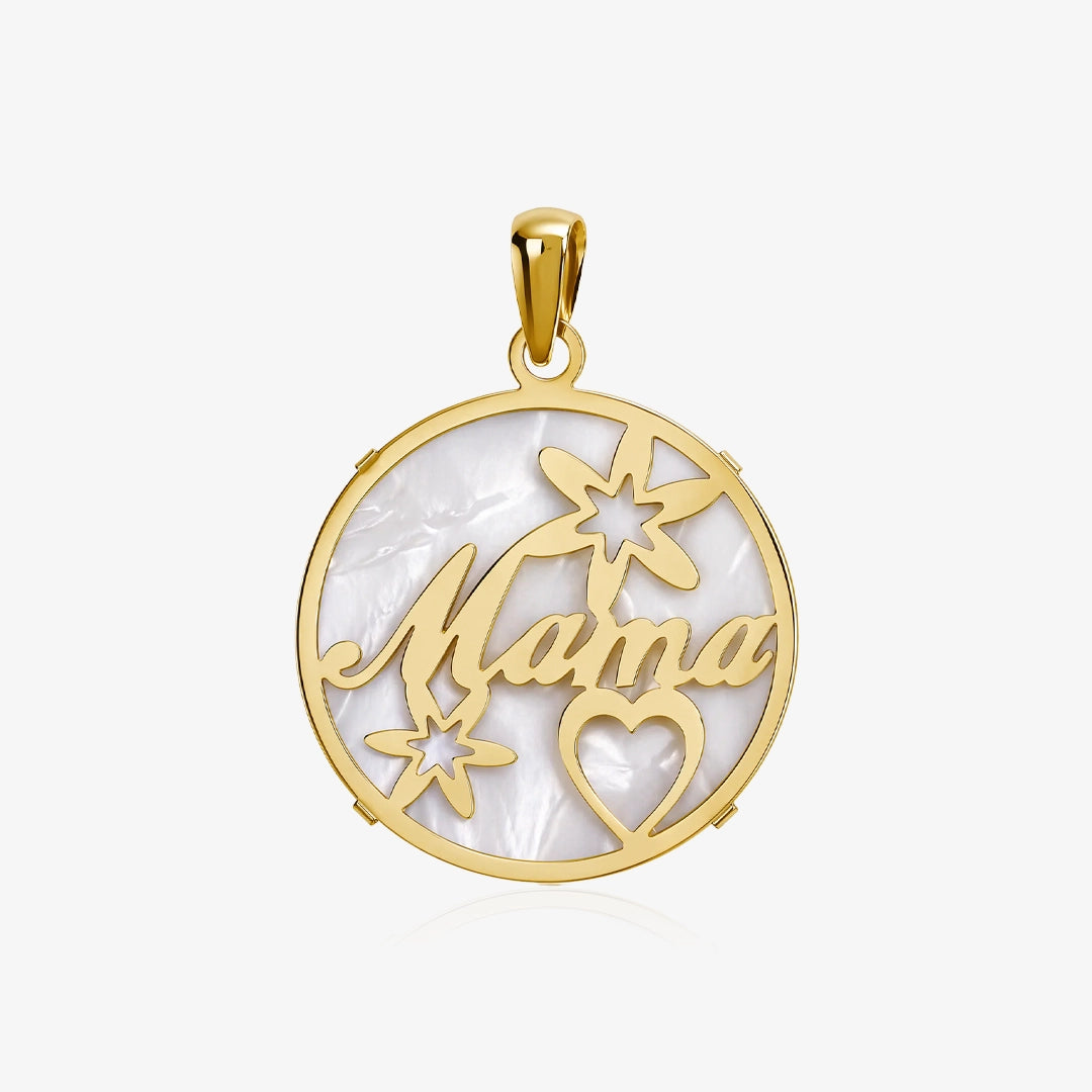 Mother of pearl mama flower pendant