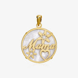 Mother of pearl mama flower pendant