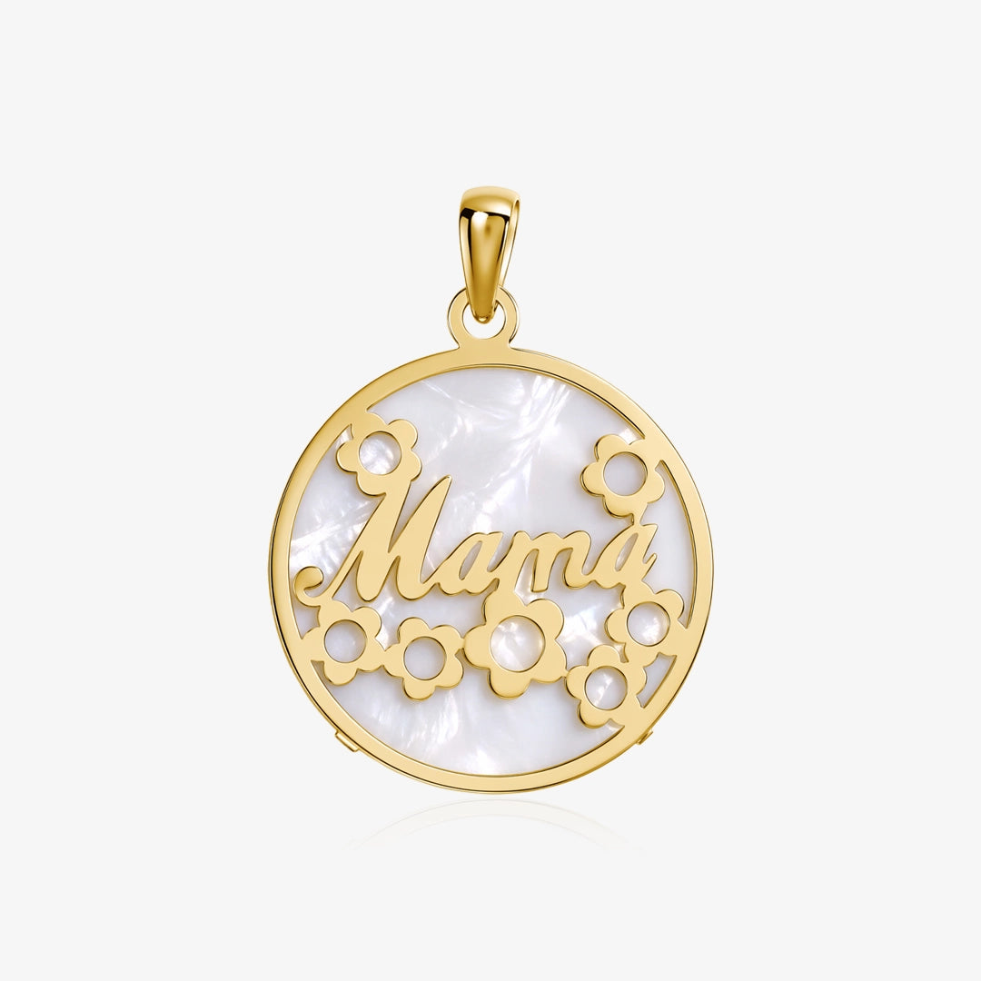 Round mother-of-pearl pendant