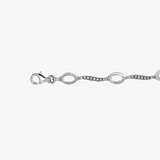 Gold Bracelet Stone Eyelet Wavy Link Ob 19 Cm