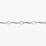 Gold Bracelet Stone Eyelet Wavy Link Ob 19 Cm