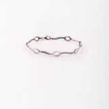 Gold Bracelet Stone Eyelet Wavy Link Ob 19 Cm