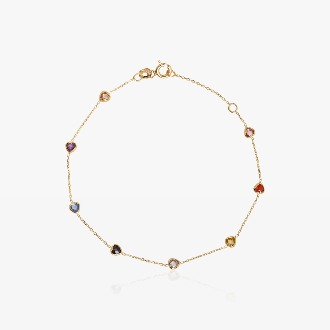 Pulsera Corazones Bocelados