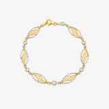 Two-Tone Filigree Leaf Bracelet
