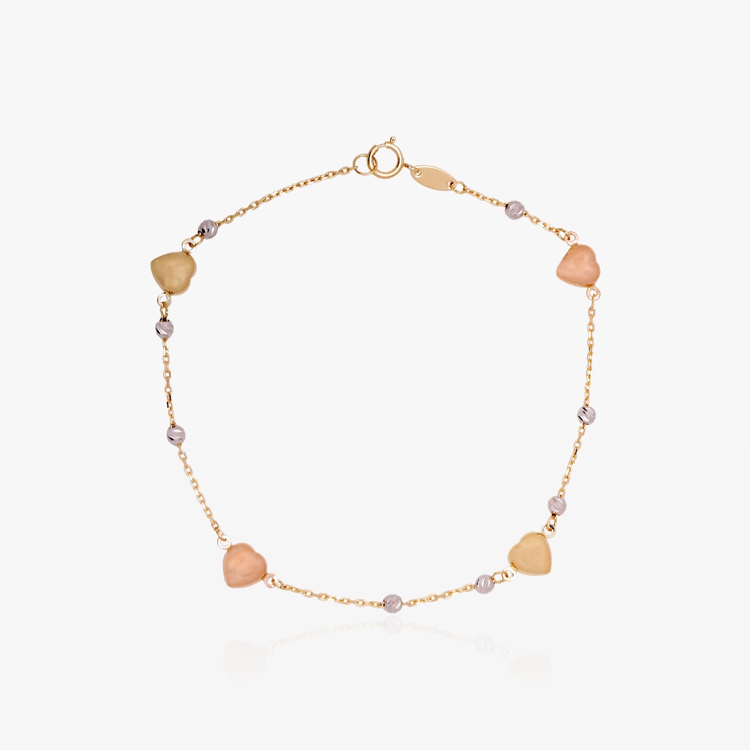 Pulsera Corazones Bicolor