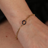 Pulsera Esmalte Azul Oval