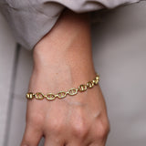 Pulsera Oro Lisa Travesiño 19 Cm