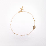 Cross and Medal Bracelet