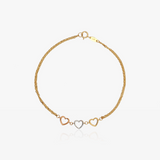 Pulsera corazones tricolor