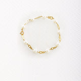 Gold Bracelet Pearls 6 Mm Bears 16 Mm