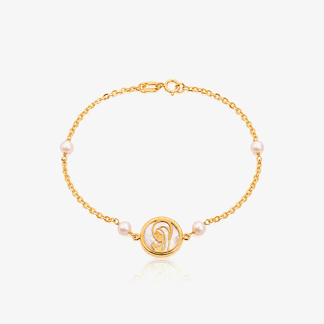 Pulsera Virgen Niña perlas