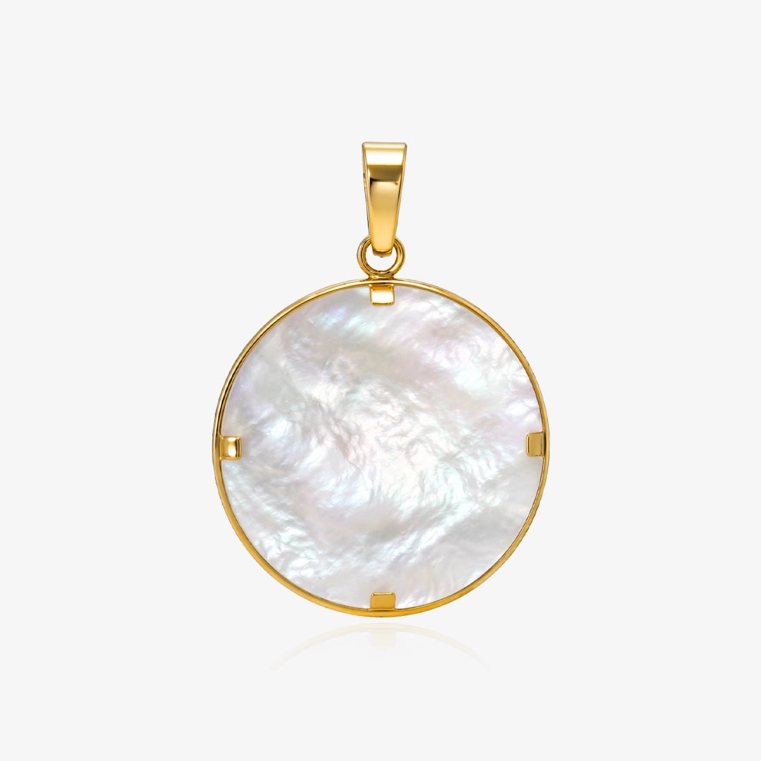 Round mother-of-pearl pendant