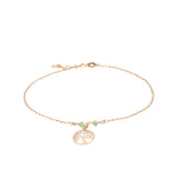 Pulsera ORO9 Piedra Verde Tobillera Arbol de la Vi