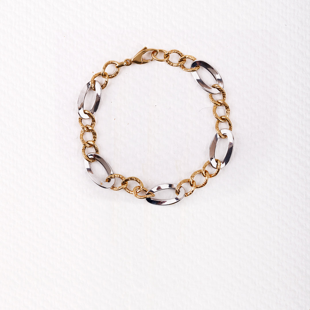 Two-tone oval bracelet