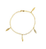 Pulsera ORO9 Lisa Tobillera 3 Plumas 26 Cm Trendy