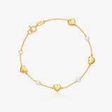 Pulsera Perlas y Corazones