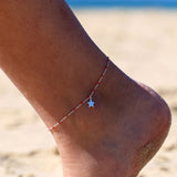 Coral Star Anklet Sterling Silver