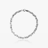 Plain Silver Bracelet with Intertwined Mole Tail Beads
