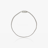 Plain Silver Mirror Bracelet Square Clasp 18 cm