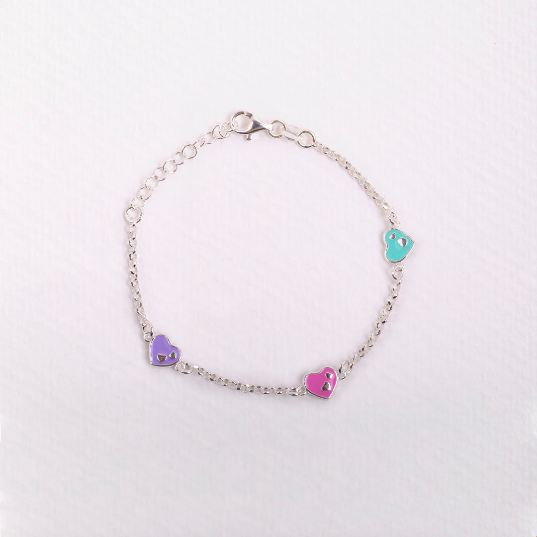 Pulsera infantil corazones