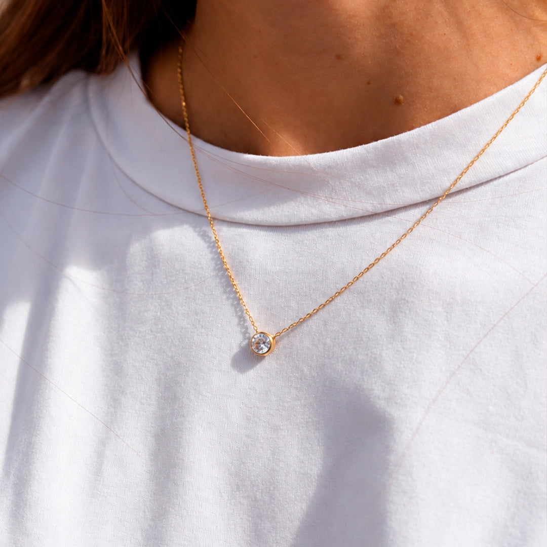 Round Chaton Necklace