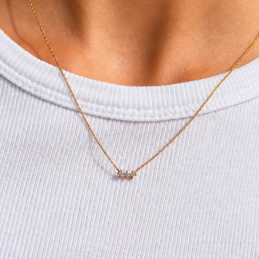 Triple stone necklace