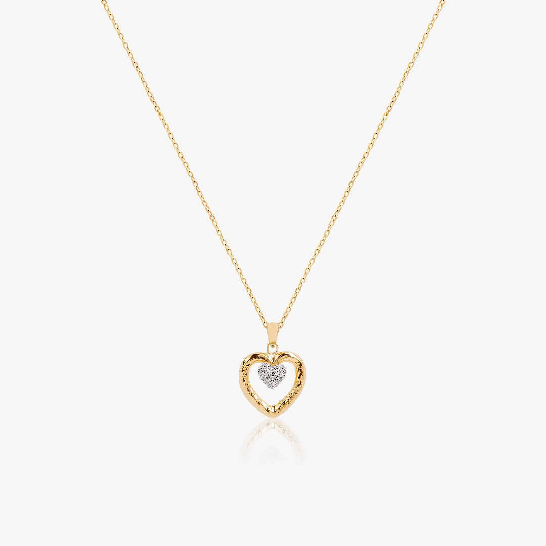 Collar corazones circonitas