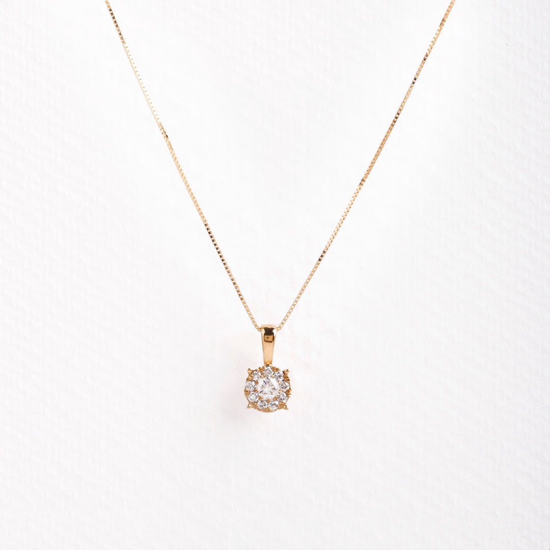 Invisible diamond necklace.