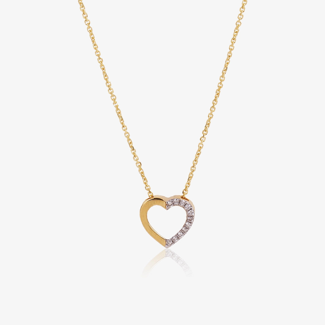 Collar Corazón diamantes.