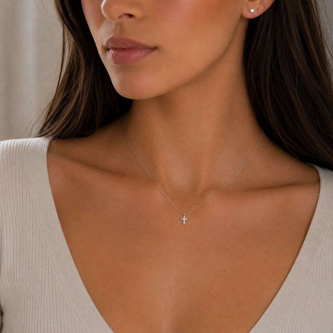 Collar Diamante Cruz