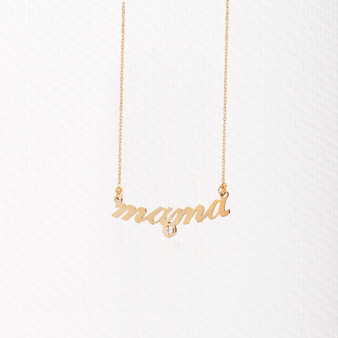 Zirconia mama necklace