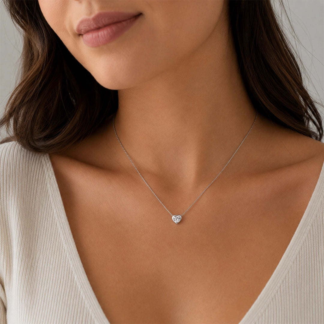 Heart Chaton Necklace