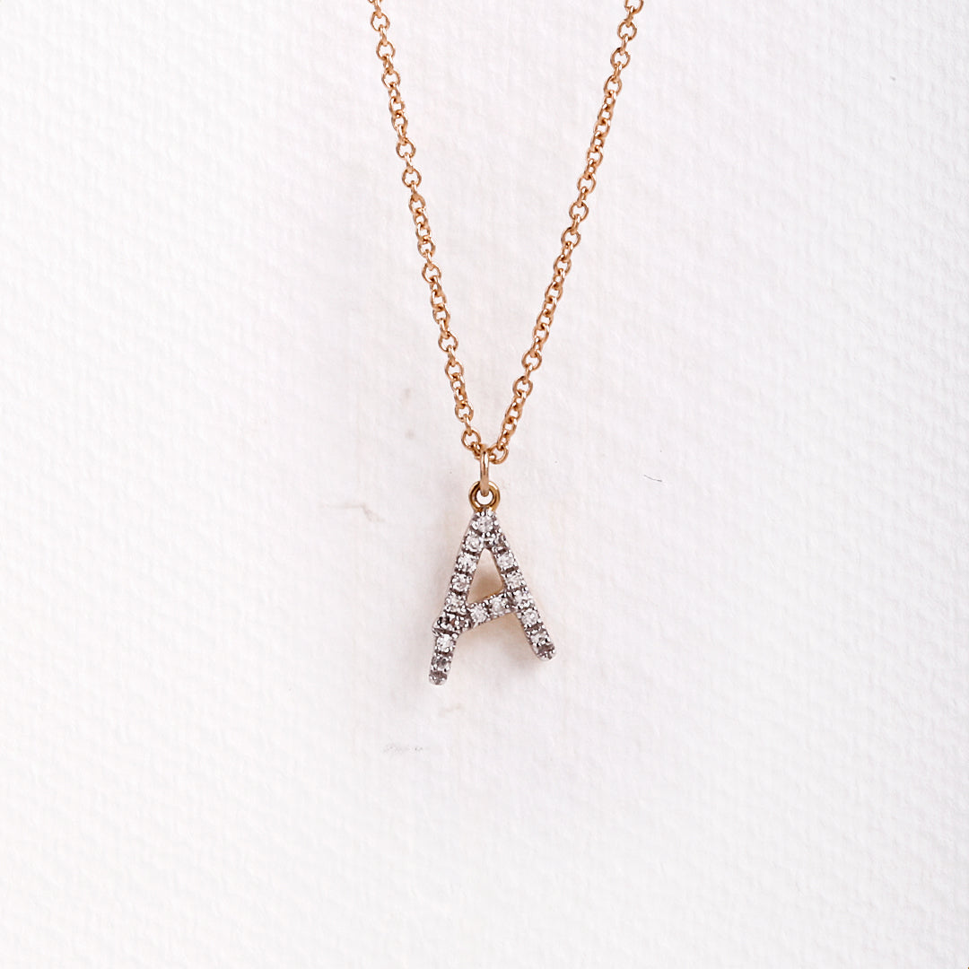 Diamond Initial Necklace.