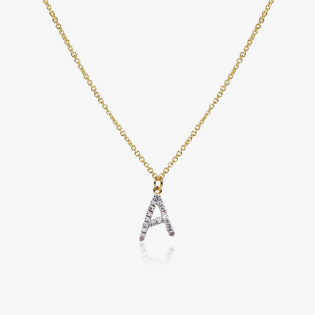 Diamond Initial Necklace.