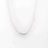 Stoned Flat Curved Silver Chain 4 C 50