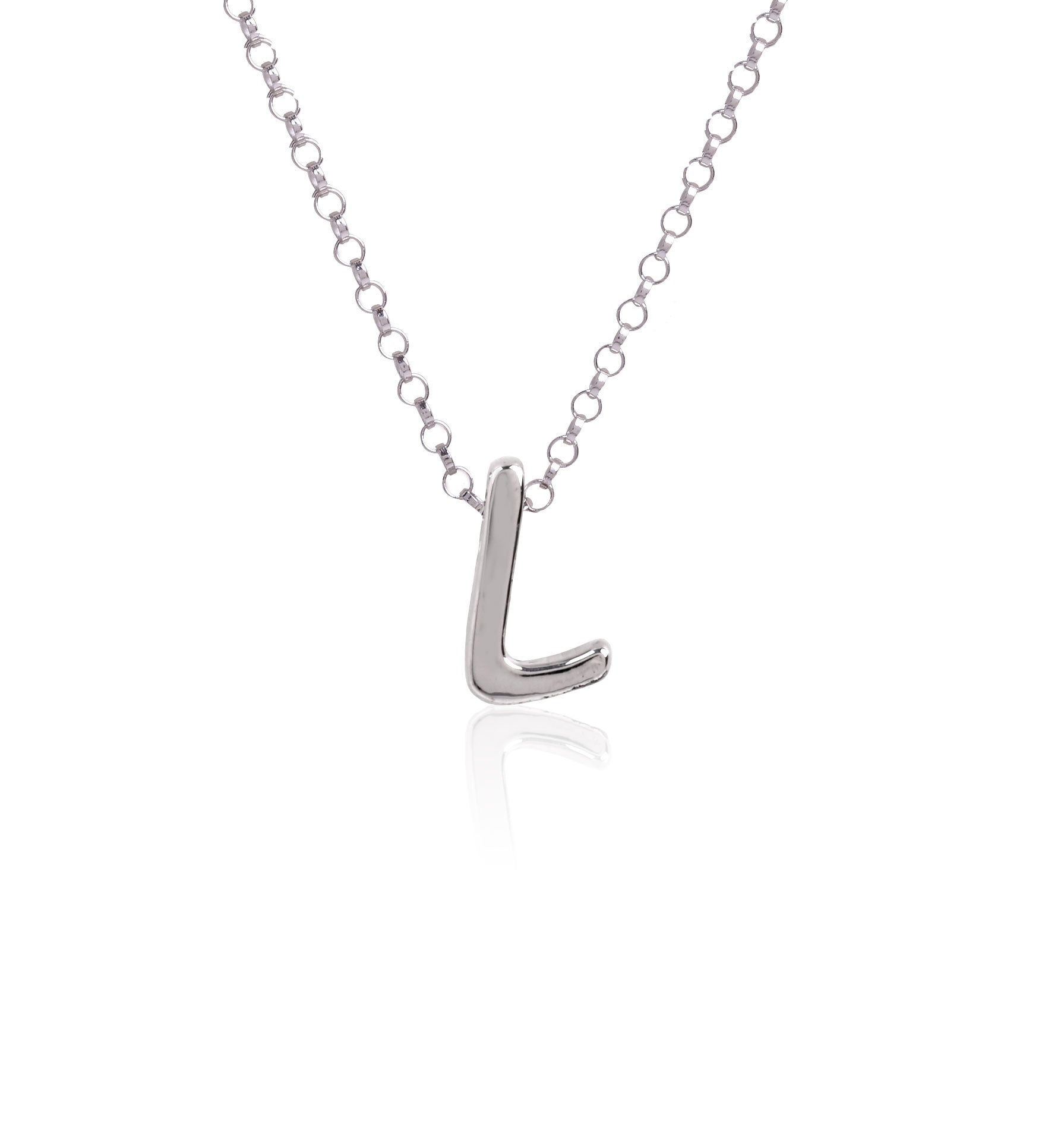 Letter silhouette necklace.