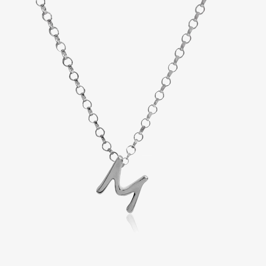 Letter silhouette necklace.