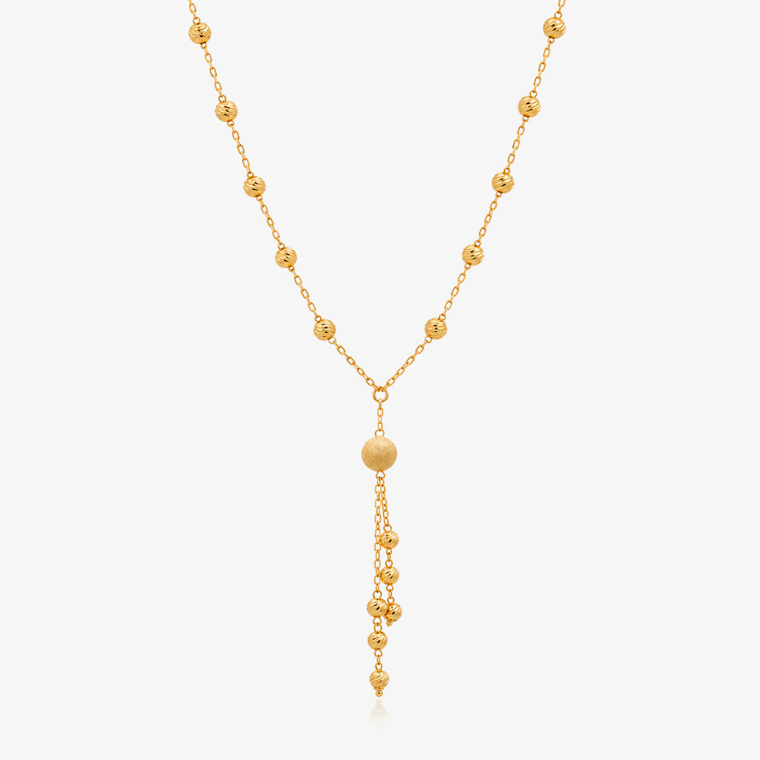 Diamond-Cut Bead Necklace