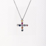 Colored cross necklace