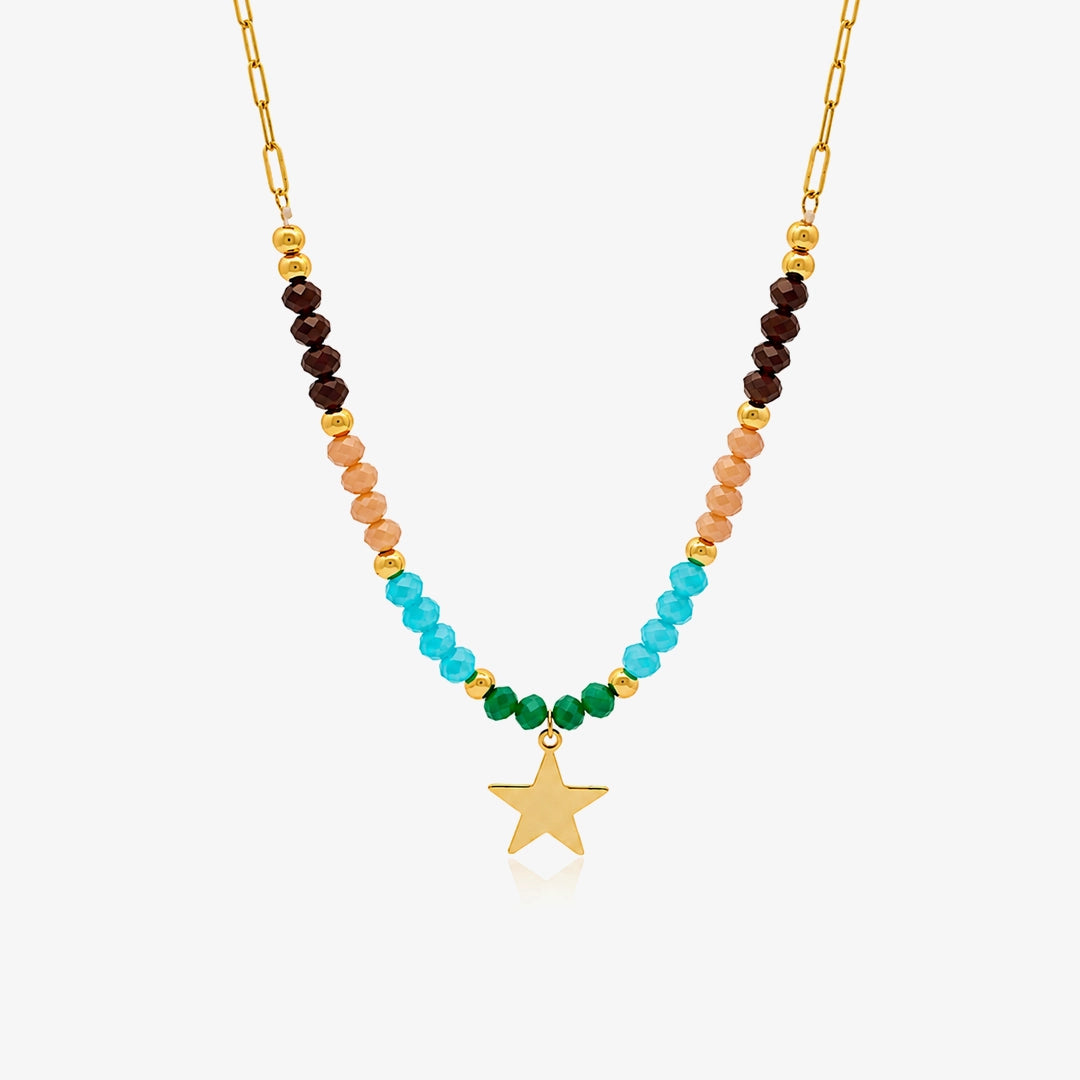 Collar Piedras Colores Estrella