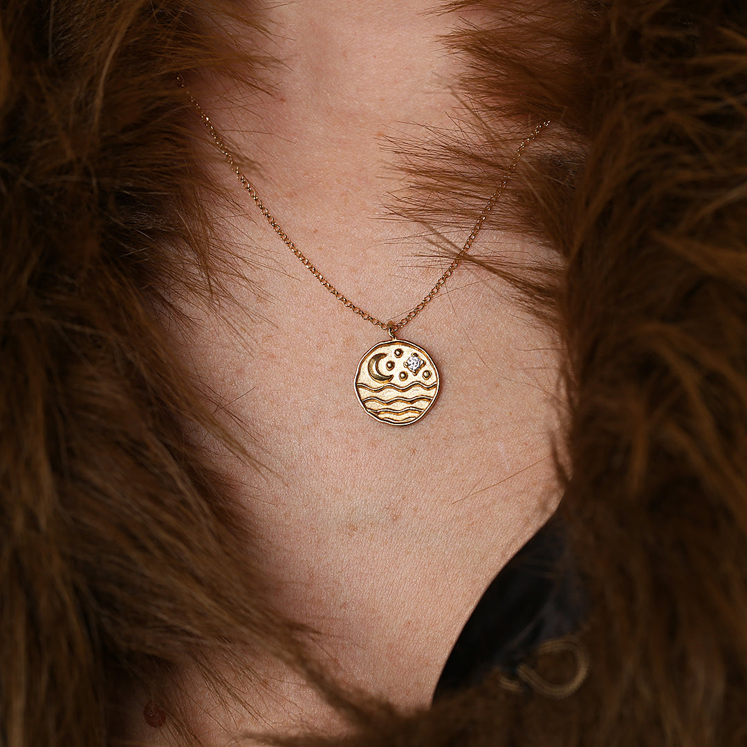 Collar sol, luna, mar